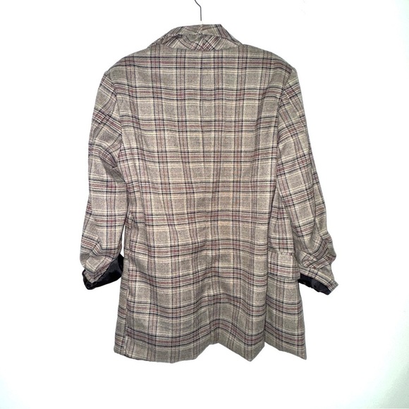 Oversized Plaid Blazer - Academia Dark Academia Gothcore - Picture 4 of 5